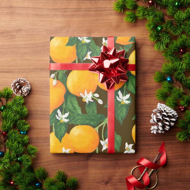 Papel De Presente Laranjas (Presente de Natal)