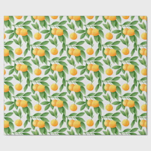 Papel De Presente Laranjas aquarelas ou tangerinas