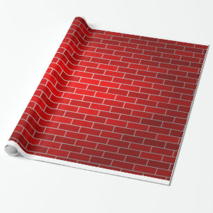 Papel De Presente Lareira de Tijolo Vermelho