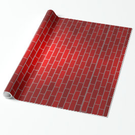 Papel De Presente Lareira de Tijolo Vermelho