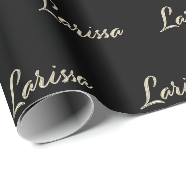 Papel De Presente Larissa white gold Handwriting Geschenkpapier (Ponta do rolo)