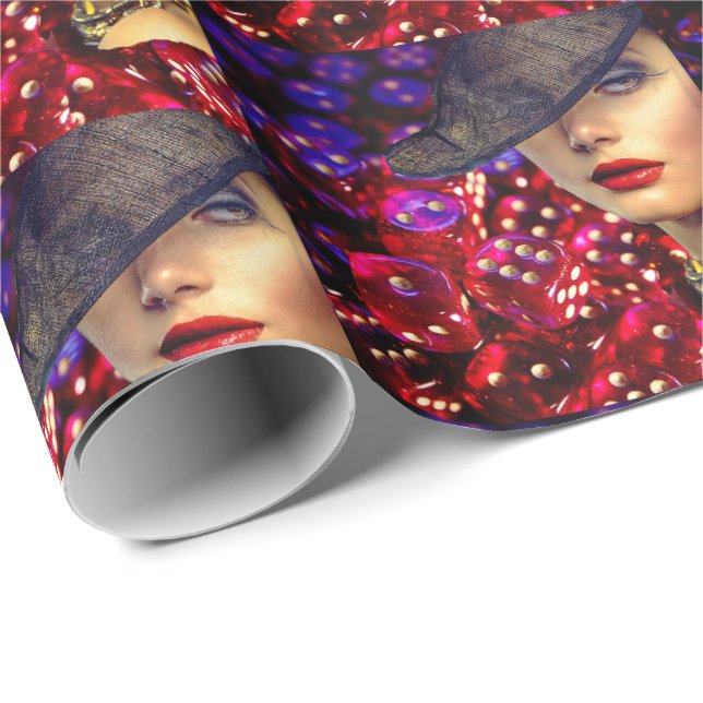 Papel De Presente Las Vegas Casino Dice Lady Luck (Ponta do rolo)