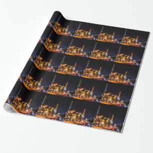 Papel De Presente Las Vegas Night Lights Strip Eiffel Tower Casino