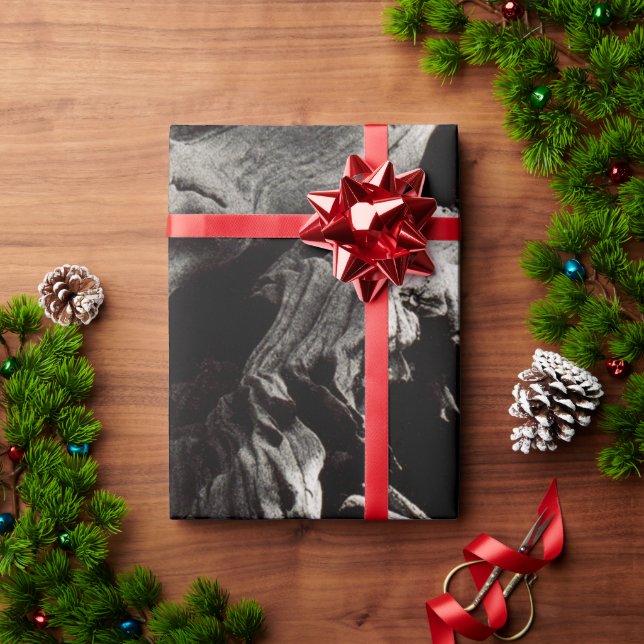 Papel De Presente Latido de Árvore Preta (Presente de Natal)