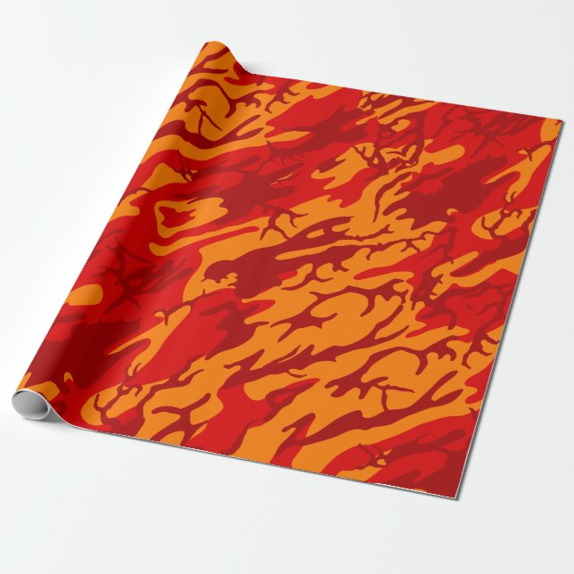 Papel De Presente Lava Red Camo (Desenrolado)