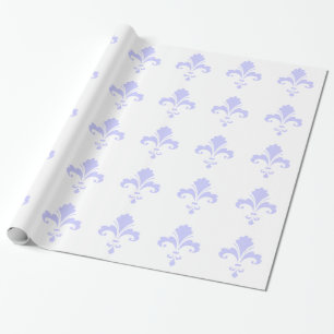 Papel De Presente Lavanda Azul Fleur-de-lis