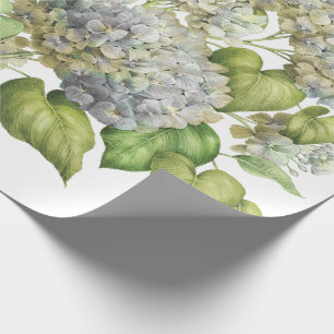 Papel De Presente Lavanda Azul Hidrídrica Buquê Floral Botânico