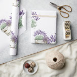 Papel De Presente Lavanda Branca Rústica Vintage<br><div class="desc">Papel de embrulho fundo branco lavanda rústica vintage aquarela.</div>