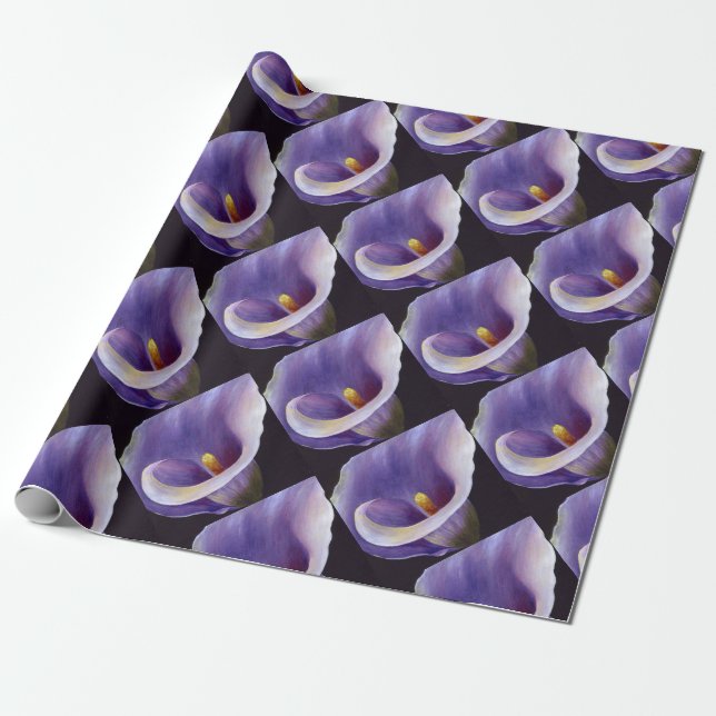 Papel De Presente Lavanda Calla Lily (Desenrolado)