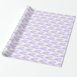 Papel De Presente Lavanda de desenho púrpura em branco