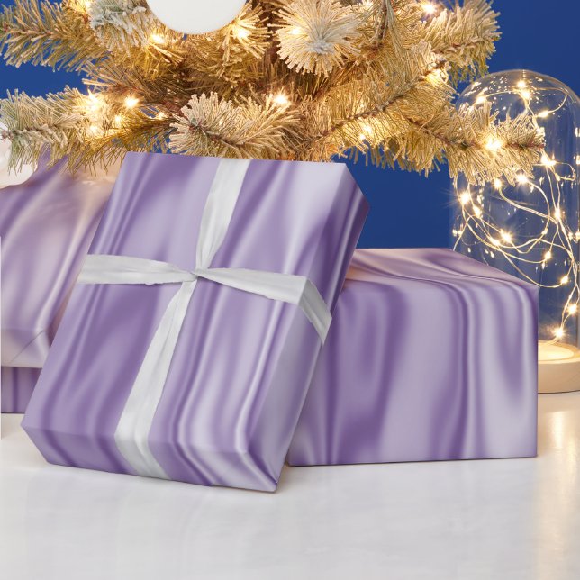 Papel De Presente Lavanda de Natal elegante Faux Satin Graphic (Feriados)