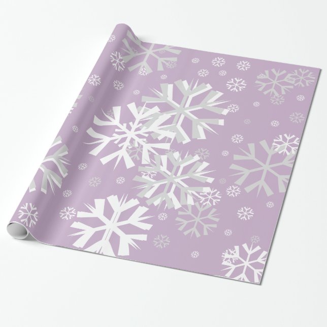 Papel De Presente Lavanda de papel molhado em flocos de neve de Nata (Desenrolado)