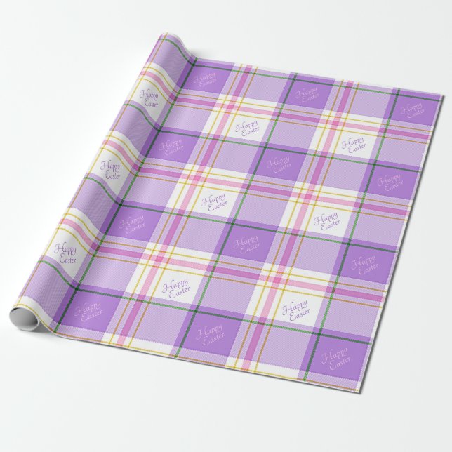 Papel De Presente Lavanda e Felz pascoa rosa (Desenrolado)
