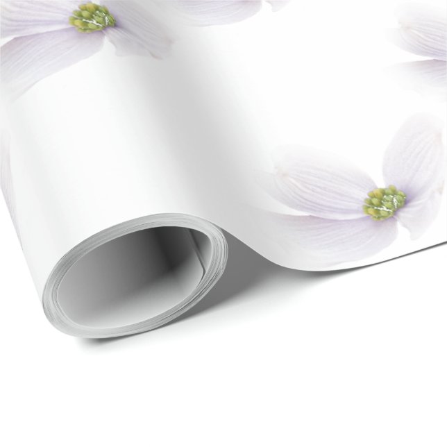 Papel De Presente Lavanda flor de Cosmos em Branco (Ponta do rolo)