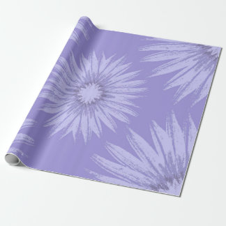 Papel De Presente Lavanda Girassóis em Roxo