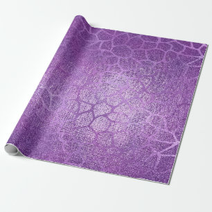 Papel De Presente Lavanda Roxo Ametist Plum Glam Giraffe Animal