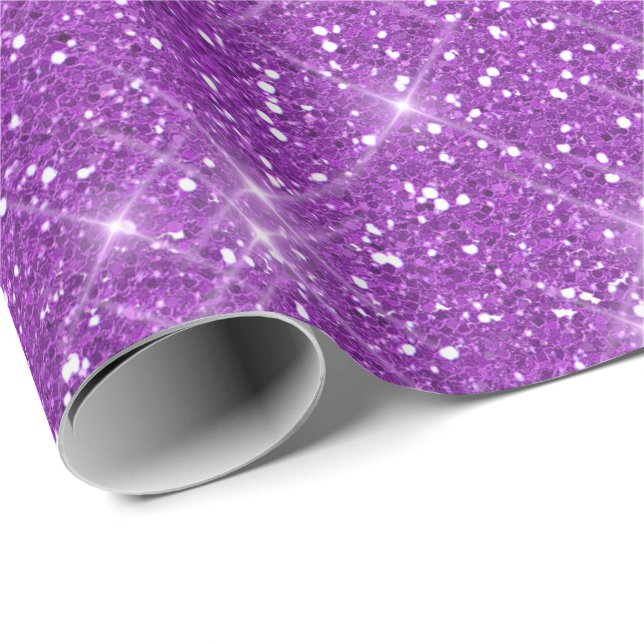 Papel De Presente Lavanda Roxo Ametist Plum Glam Glitter Sparkasse (Ponta do rolo)
