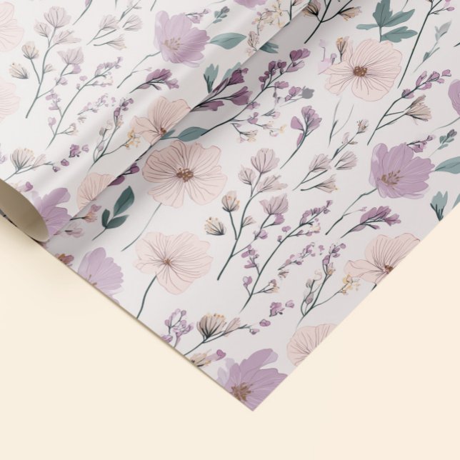 Papel De Presente Lavender & Blush Meadow (Criador carregado)