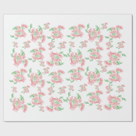 Papel De Presente Lavender Gingham Floral Pattern Wrapping Paper