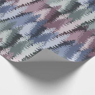 Papel De Presente Layered Pine Forest Pattern