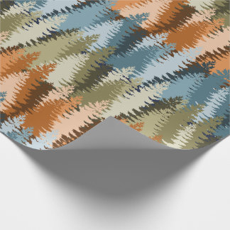 Papel De Presente Layered Pine Forest Pattern