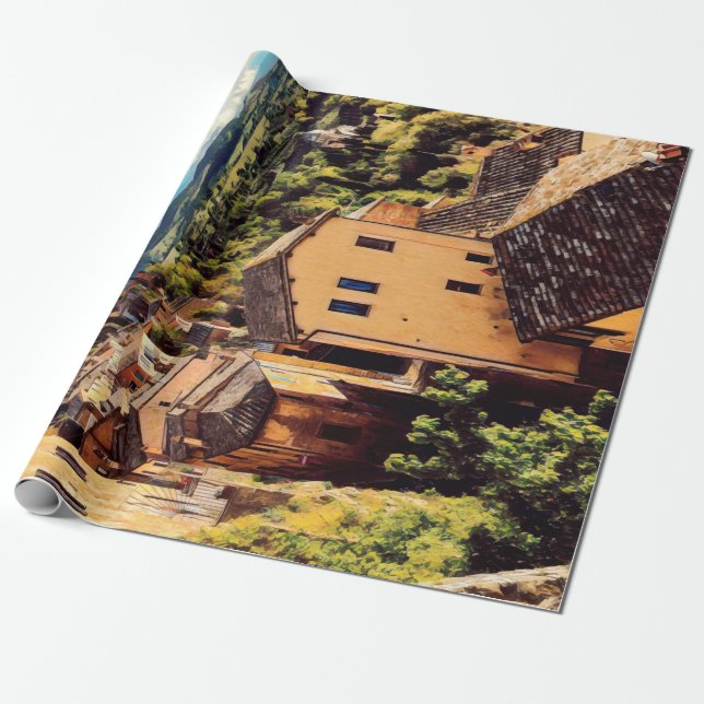 Papel De Presente ldp MONTEPULCIANO - cidade - panorama - (Desenrolado)