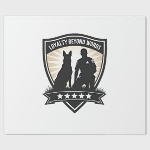Papel De Presente Lealdade Além das Palavras Distintivo Policial K9