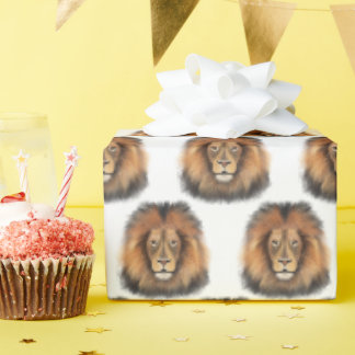 Papel De Presente leão aquarela Leo rei safari animal selva gato