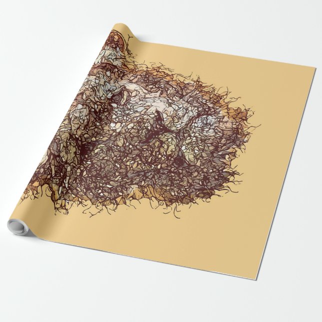 Papel De Presente Leão de abstrato áfrica (Desenrolado)