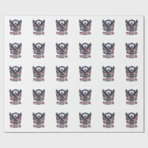 Papel De Presente Leão Patriótico Águia Guardião Animal Híbrido Patr