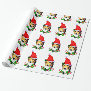 Papel De Presente Lebreiro no Natal do chapéu do papai noel