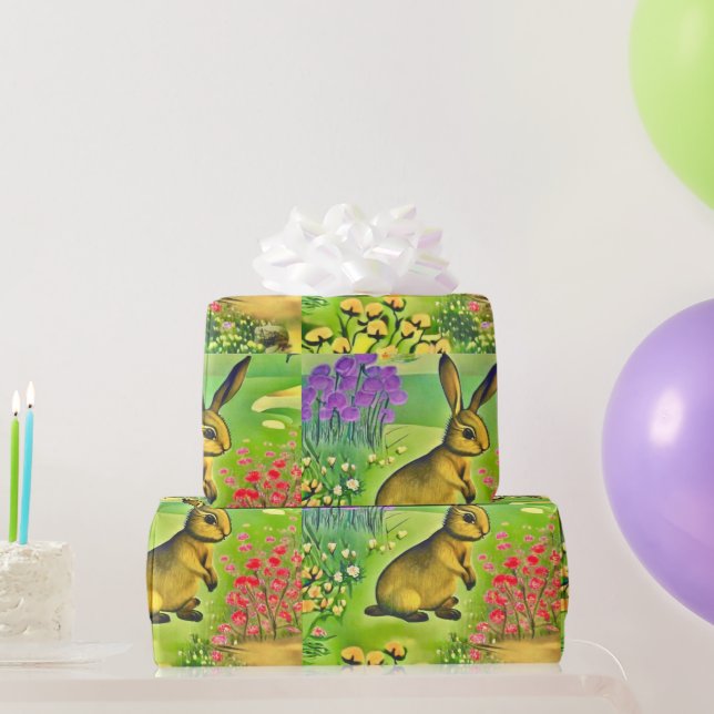 Papel De Presente Lebrezinha nas flores (Presentes para festas)