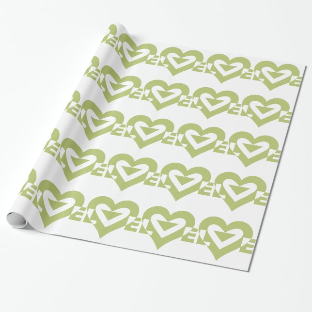 Papel De Presente Legal Amor Gráfico, Sage Green (Desenrolado)