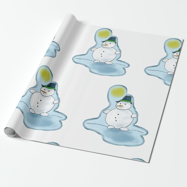 Papel De Presente Legal boneco de neve embrulhando papel (Desenrolado)