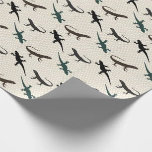 Papel De Presente Legal Gráfico Trendy Earthy Vintage Lizard