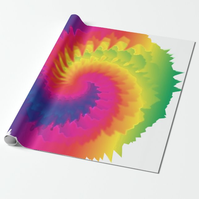 Papel De Presente Legal Rainbow Tie Dye (Desenrolado)
