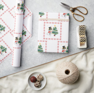 Papel De Presente "Legal Snowman" e Árvore de Natal