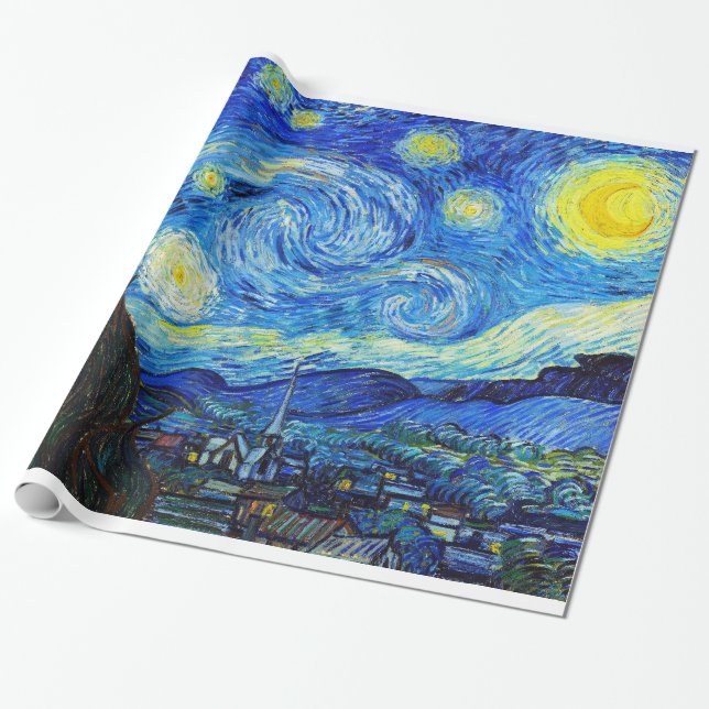 Papel De Presente Legal Starry Night Vincent Van Gogh pintando ART (Desenrolado)