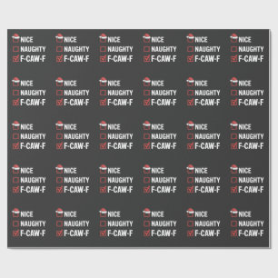 Papel De Presente Legal Travesso F-Caw-F Divertido Papai Noel Traves