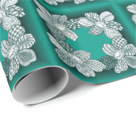 Papel De Presente Lei de Flor Desenhada à Mão Escolhe Qualquer Cor