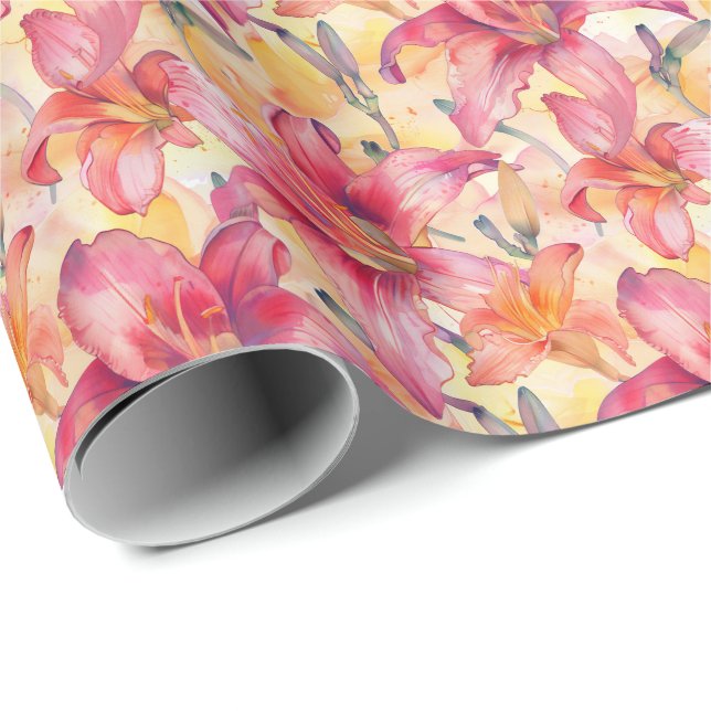 Papel De Presente Leilões Amarelos Rosa (Ponta do rolo)