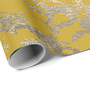 Papel De Presente Lemon Foxier Dourado Marble Shiny Glam