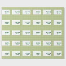 Papel De Presente Lemon green white stripes teacher professor name c