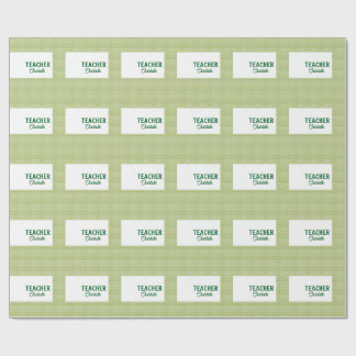 Papel De Presente Lemon green white stripes teacher professor name c