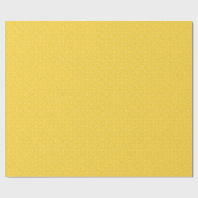 Papel De Presente Lemon Slice Citrus Fruit Yellow Wrapping Paper (Aberto)