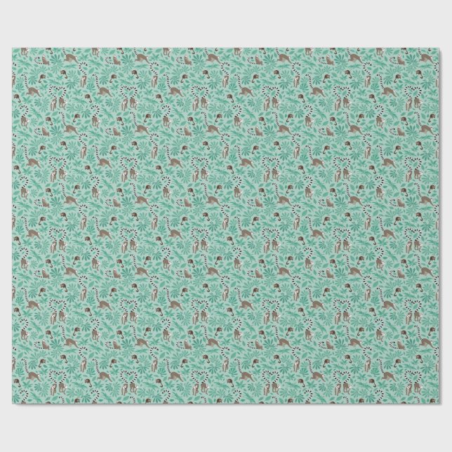 Papel De Presente Lemur love mint leaves (Aberto)