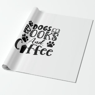 Papel De Presente Lendo Livros De Cães De Arte E Café