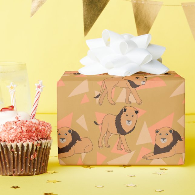 Papel De Presente Leões (Festa de aniversário)