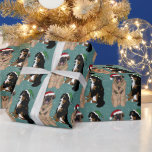 Papel De Presente Leonberger e Bernese Mountain Dog Natal<br><div class="desc">Natal Leonberger e Bernese Mountain Dog</div>