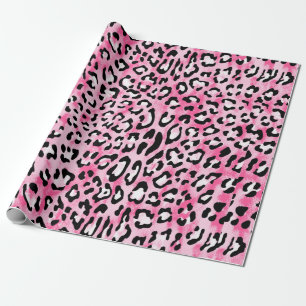 Papel De Presente Leopa cor branca rosa, sem costura, desenhada à mã